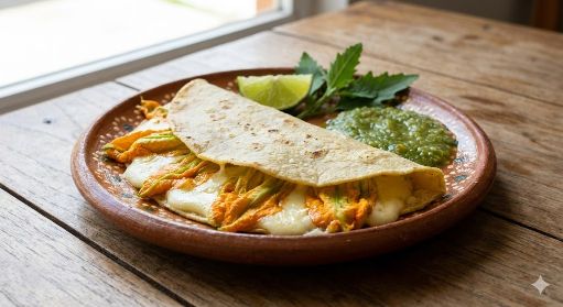 Quesadillas de flor de calabaza de 179 Kcal