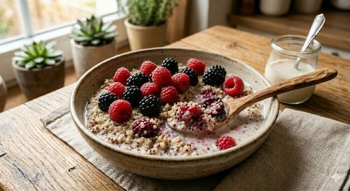 Quinoa con frutos rojos de 304 Kcal