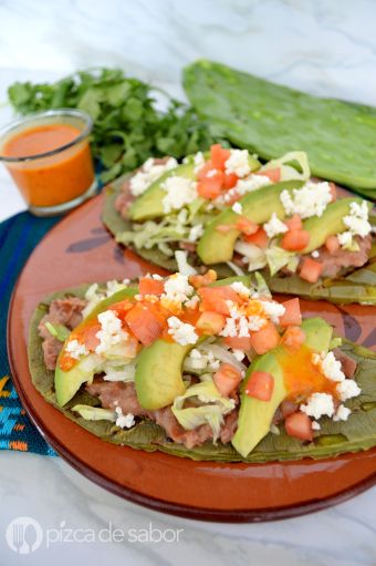 Huarache de nopal a la mexicana de 233 Kcal