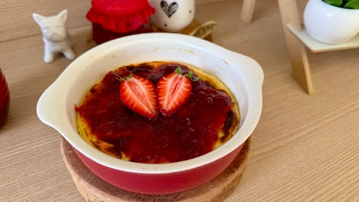 Cheesecake de Morango de Pote na Air Fryer