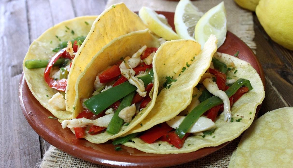 Tacos de pollo con pimiento 