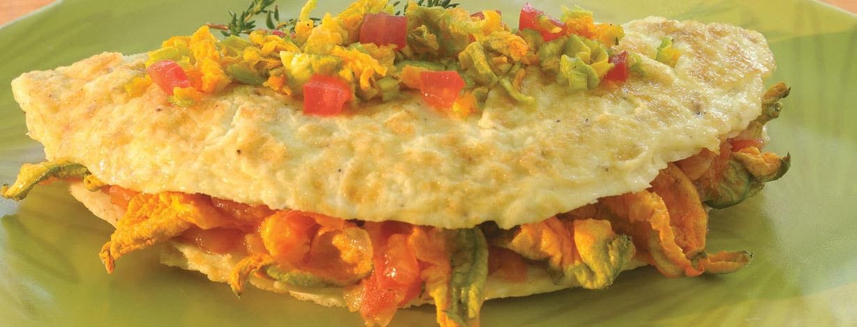 Omelette de flor de calabaza + avena de  Kcal - Receta fácil en la  app Avena