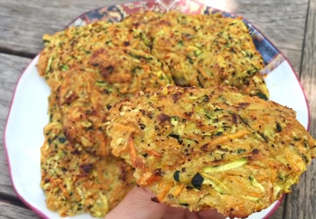 Tortitas de verduras a la jardinera de 224 Kcal - Receta fácil en la app  Avena