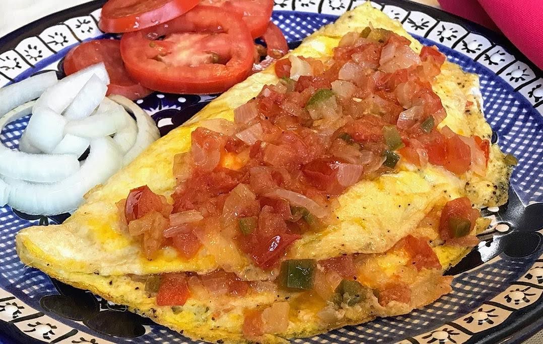 Omelette con salsa mexicana de 175.32 Kcal