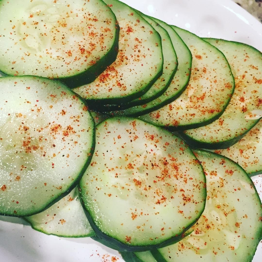 Pepinos con pimienta de cayena