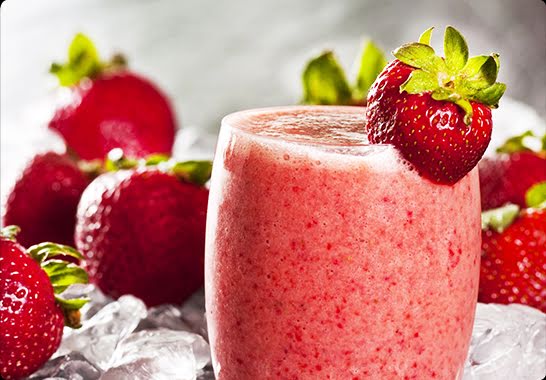 Smoothie de fresa de 90 Kcal