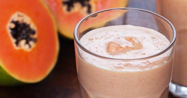 Jugo de papaya con avena de 128 Kcal