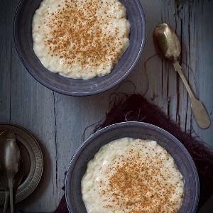 Arroz con leche y almendras de 161 Kcal