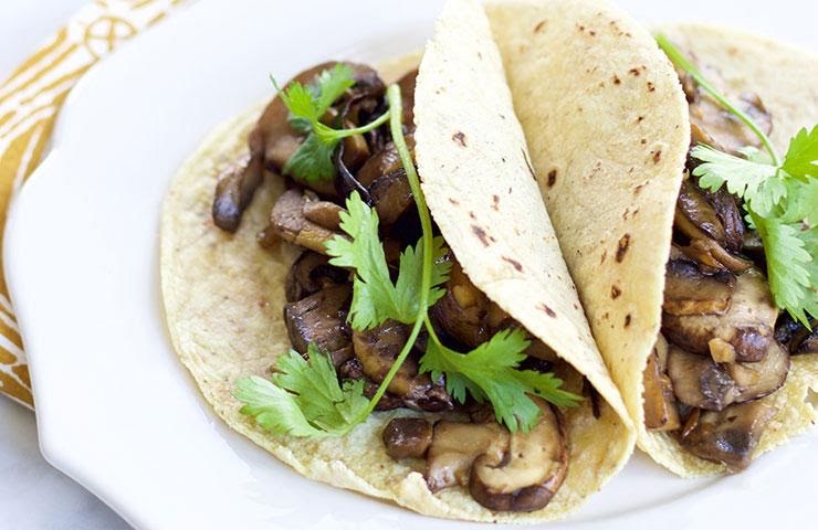 Tacos de champiñón de 244 Kcal