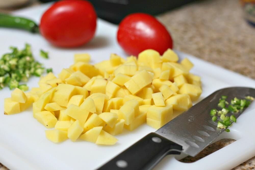 Papas con verdura de 122.2 Kcal