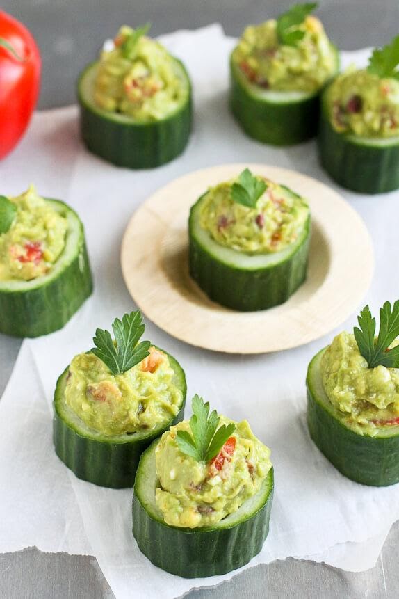 Rollitos de pepino y guacamole