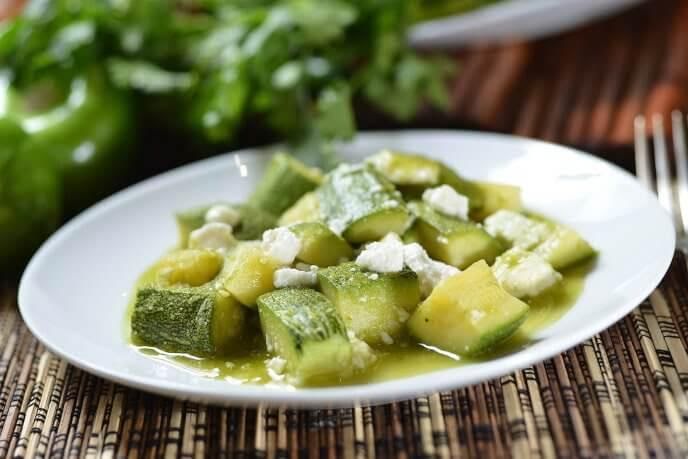 Calabacitas con cottage de 118 Kcal