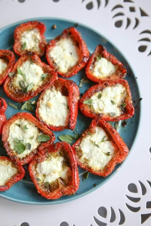 Pimientos con queso de 111 Kcal