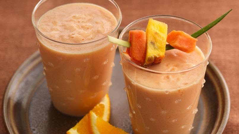 Licuado de papaya con avena de 214 Kcal