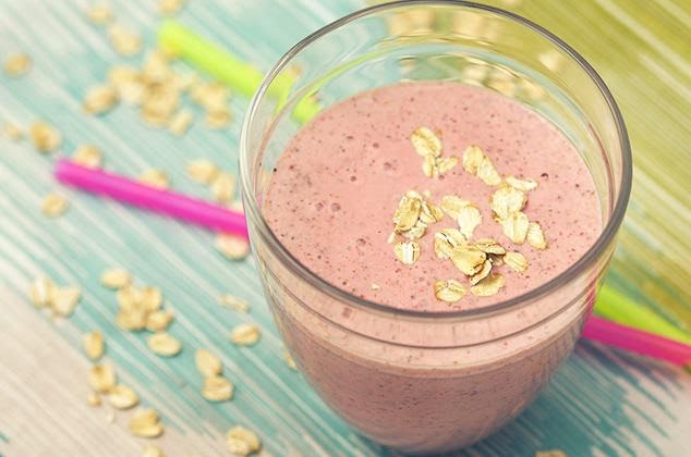 Licuado de fresa con avena