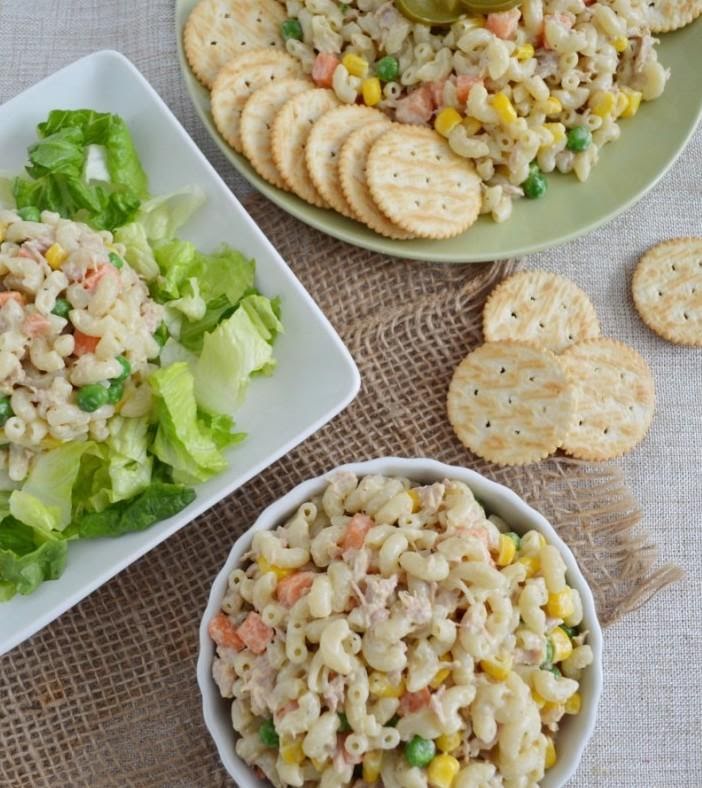 Galletas con ensalada de atún de 358 Kcal