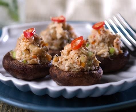 Portobello relleno de atún de 189.2 Kcal