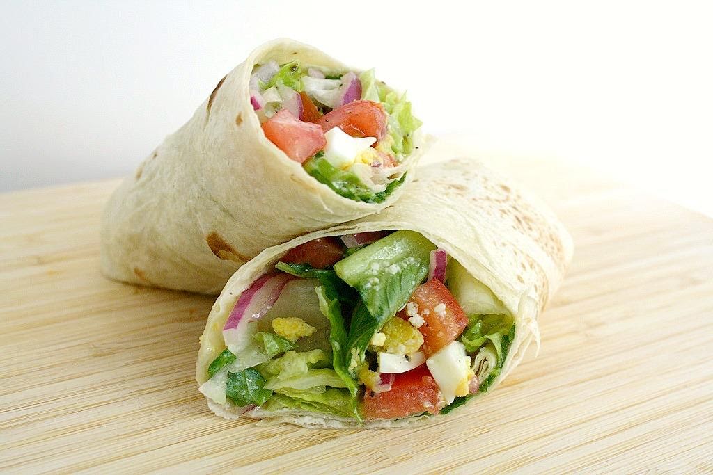 Burrito de huevo cocido y vegetales de 207 Kcal Receta fácil en la
