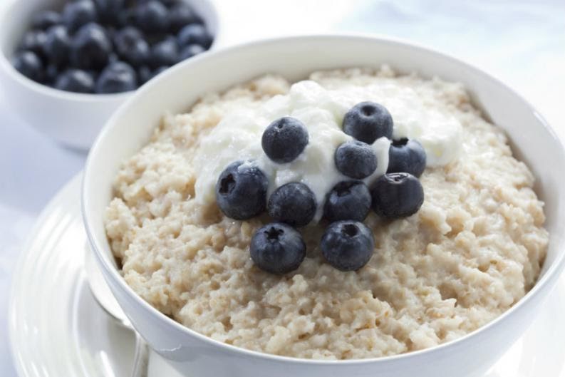 Avena de coco y blueberry