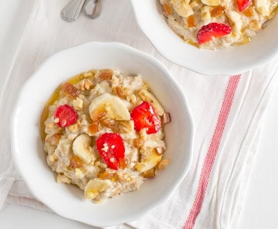 Avena con plátano y fresa