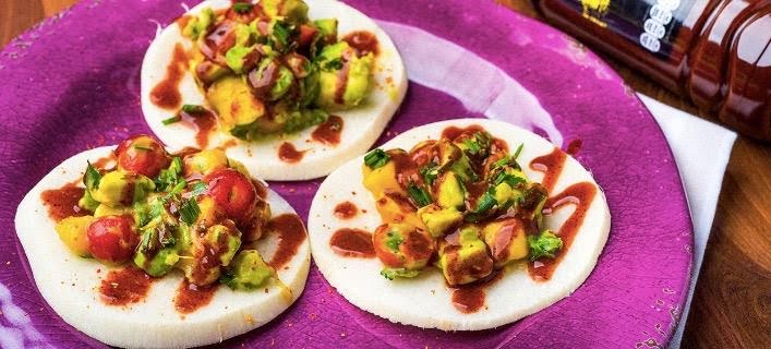 Tostadas de jícama de 135 Kcal