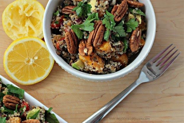 Ensalada de quinoa y nuez de 232 Kcal