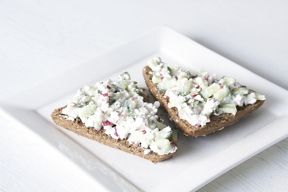 Champiñones y pimiento con ricotta