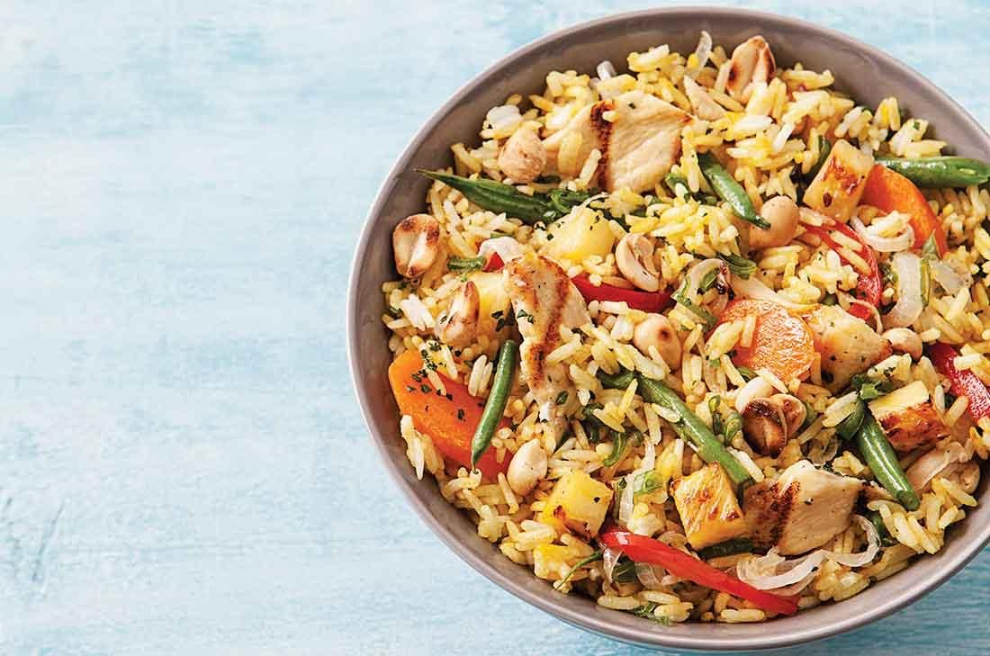 Arroz tailandes con pollo de 191 Kcal