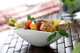 Brochetas de salmón de 265 Kcal