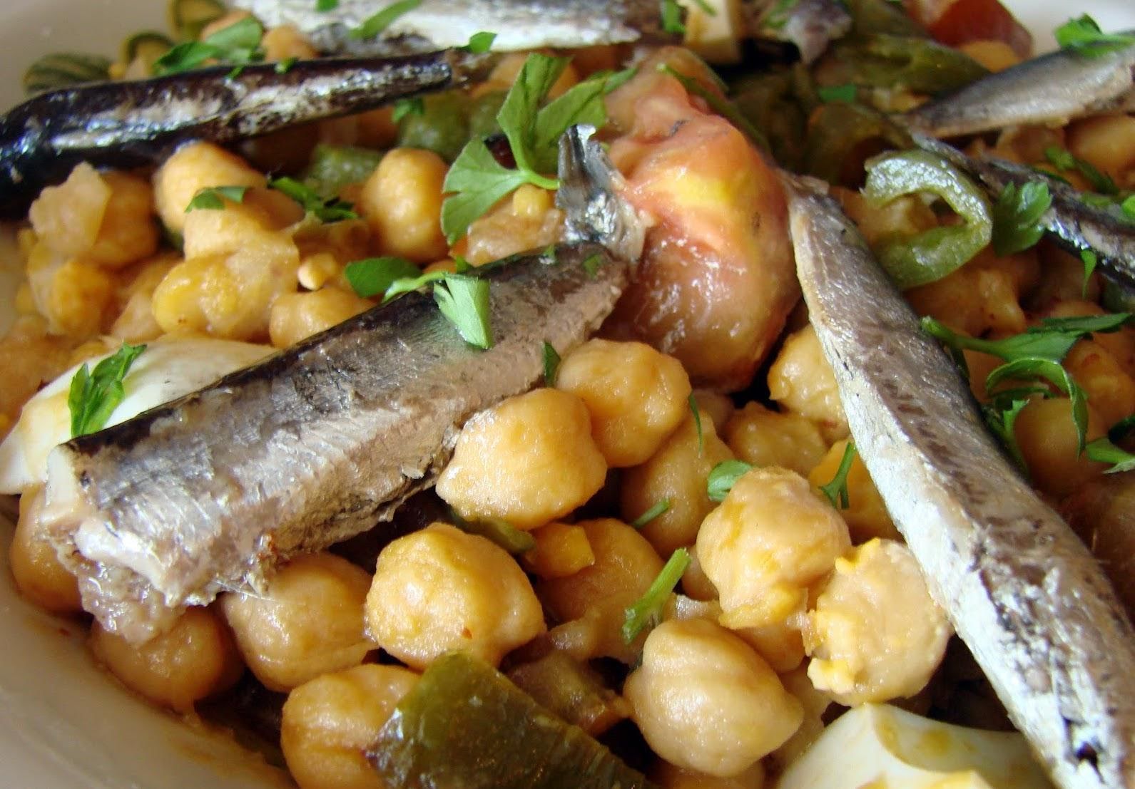 Sardinas con garbanzo