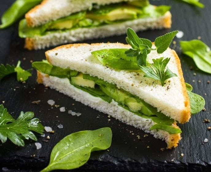 Sándwich verde de 165 Kcal