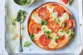 Pizza caprese alta en proteína de 373.2 Kcal