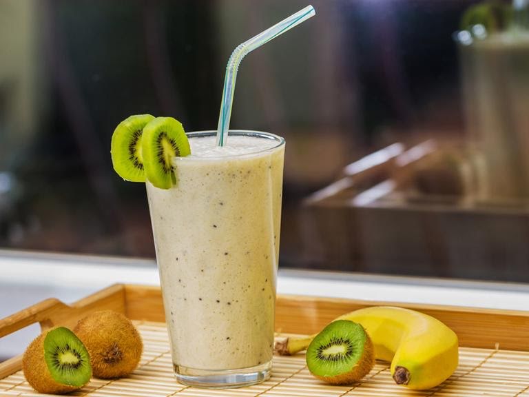 Smoothie de plátano y kiwi de 239 Kcal