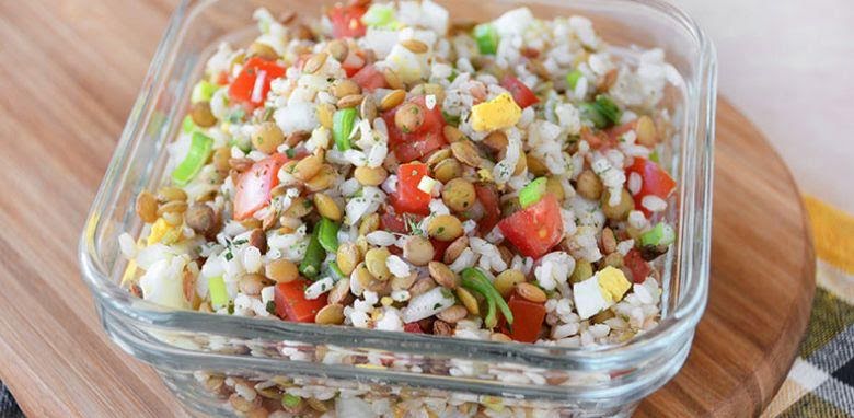 Ensalada de arroz y lenteja