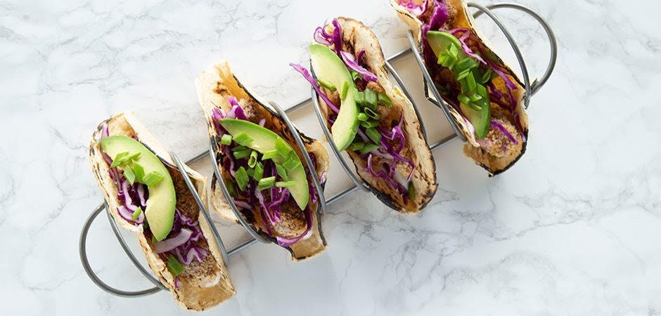 Tacos de coliflor  con lentejas  crujientes