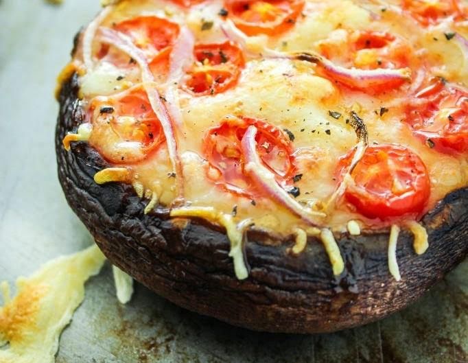 Portobello pizzeta saludable de 193.1 Kcal