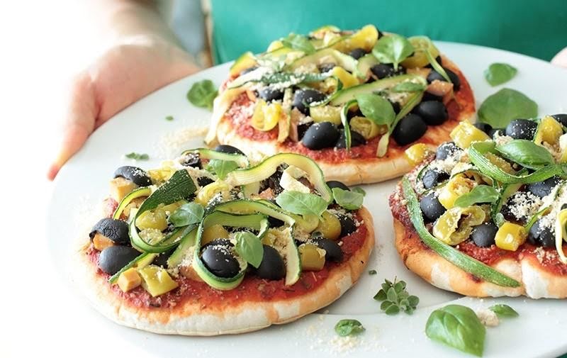 Pizzeta de vegetales de 151 Kcal