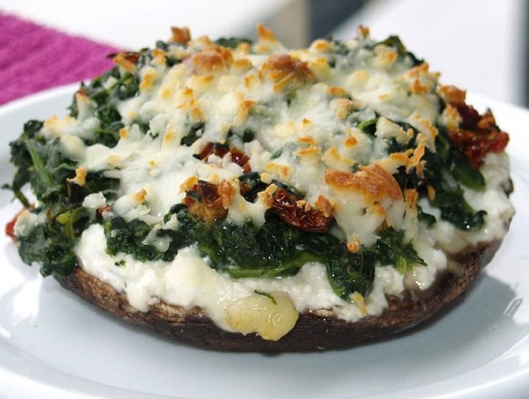 Portobello relleno de requesón de 243 Kcal