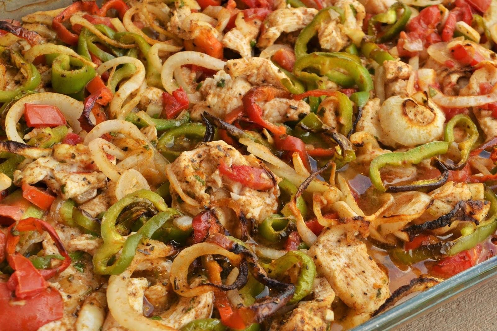 Fajitas de pollo al horno