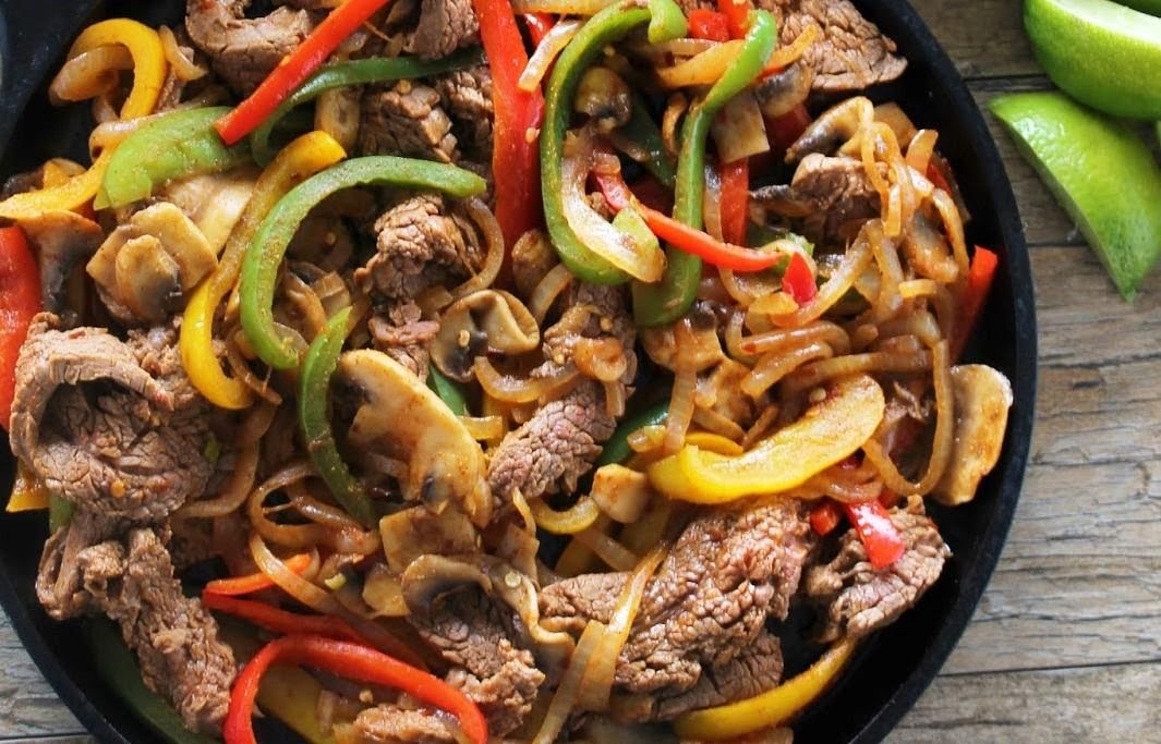 Fajitas de bistec al horno