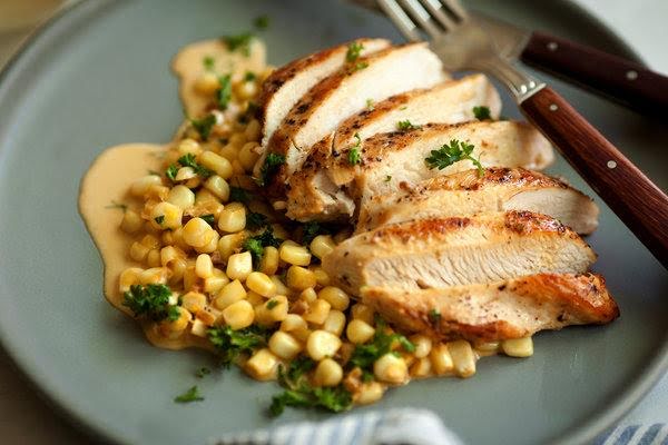 Pechuga de pollo con elote por Avena Salud - Receta fácil en la app para  nutriólogos Avena