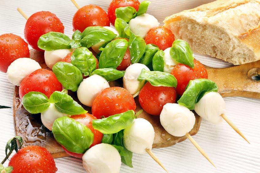 Brochetas caprese light de 219.2 Kcal