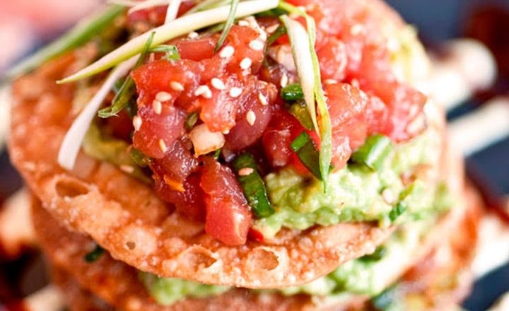 Tostadas de medallón de atún de 200.7 Kcal