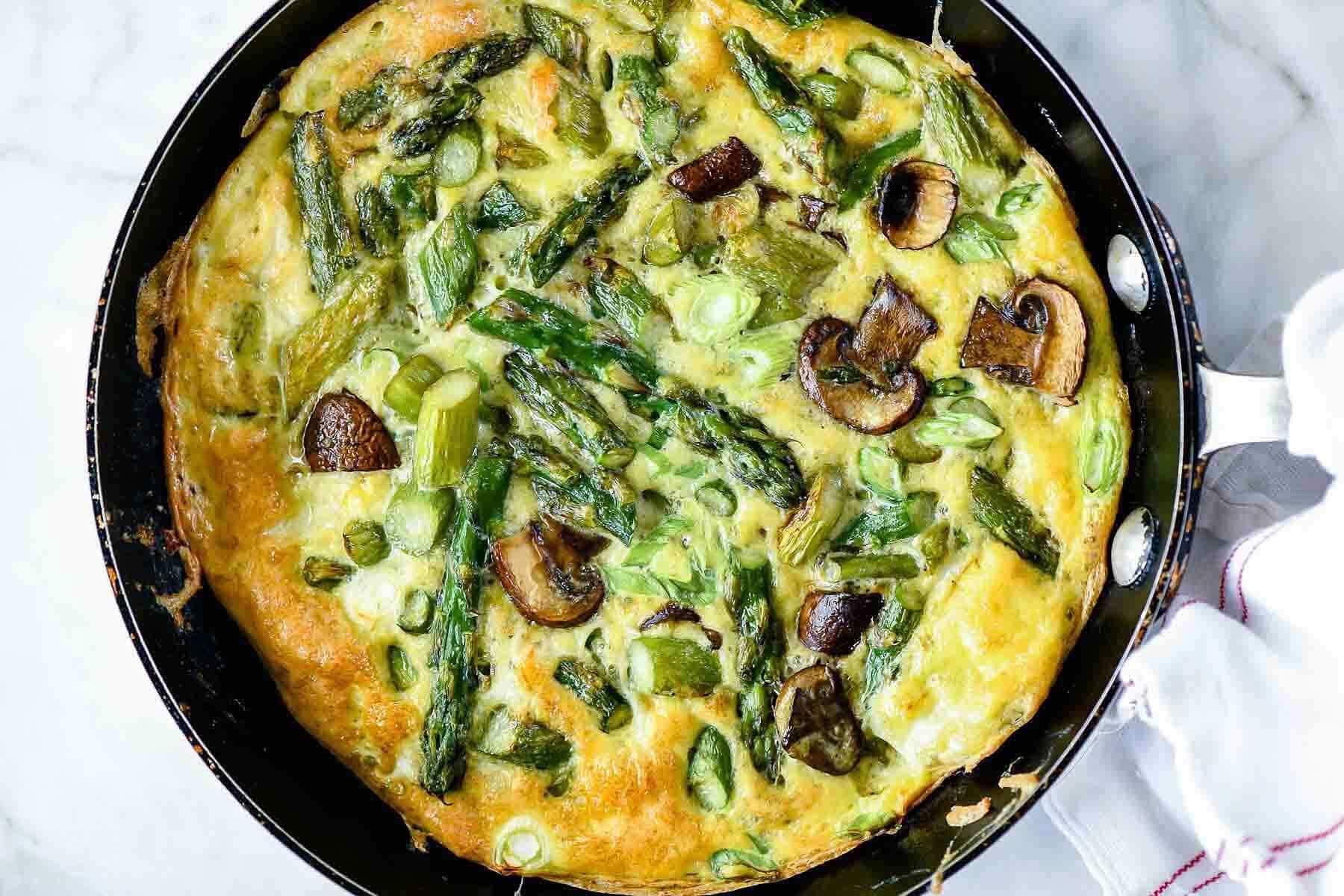 Tortilla de huevo con champiñón y ejotes de 155.2 Kcal