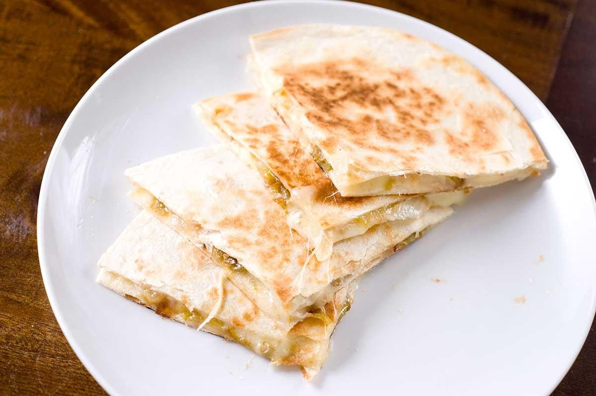 Quesadilla con champiñones de 206.2 Kcal