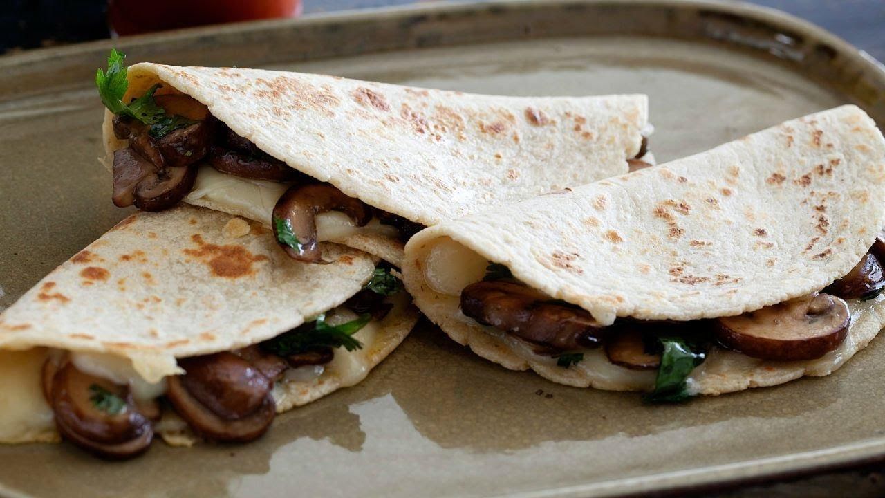 Quesadilla de champiñones de 142 Kcal