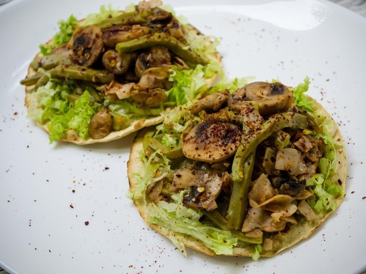 Tostada de champiñones de 162 Kcal