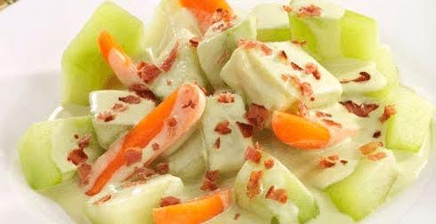 Chayote y zanahoria con crema de 88 Kcal - Receta fácil en la app Avena