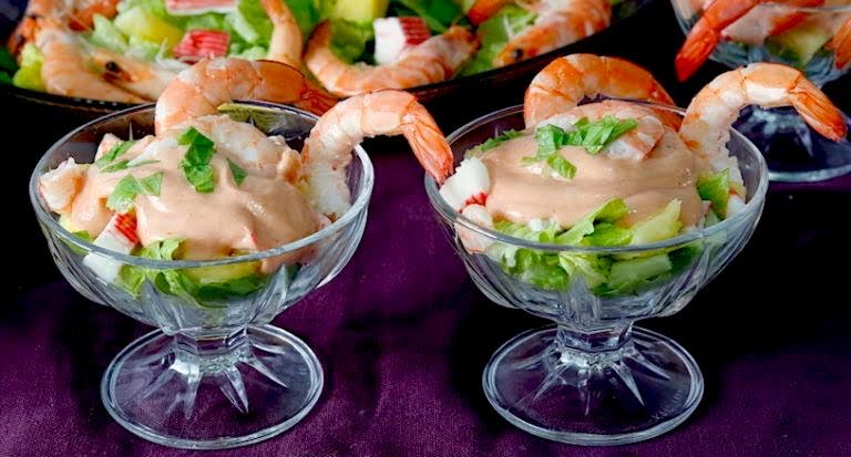 Shrimp cocktail with surimi de 198.16 Kcal