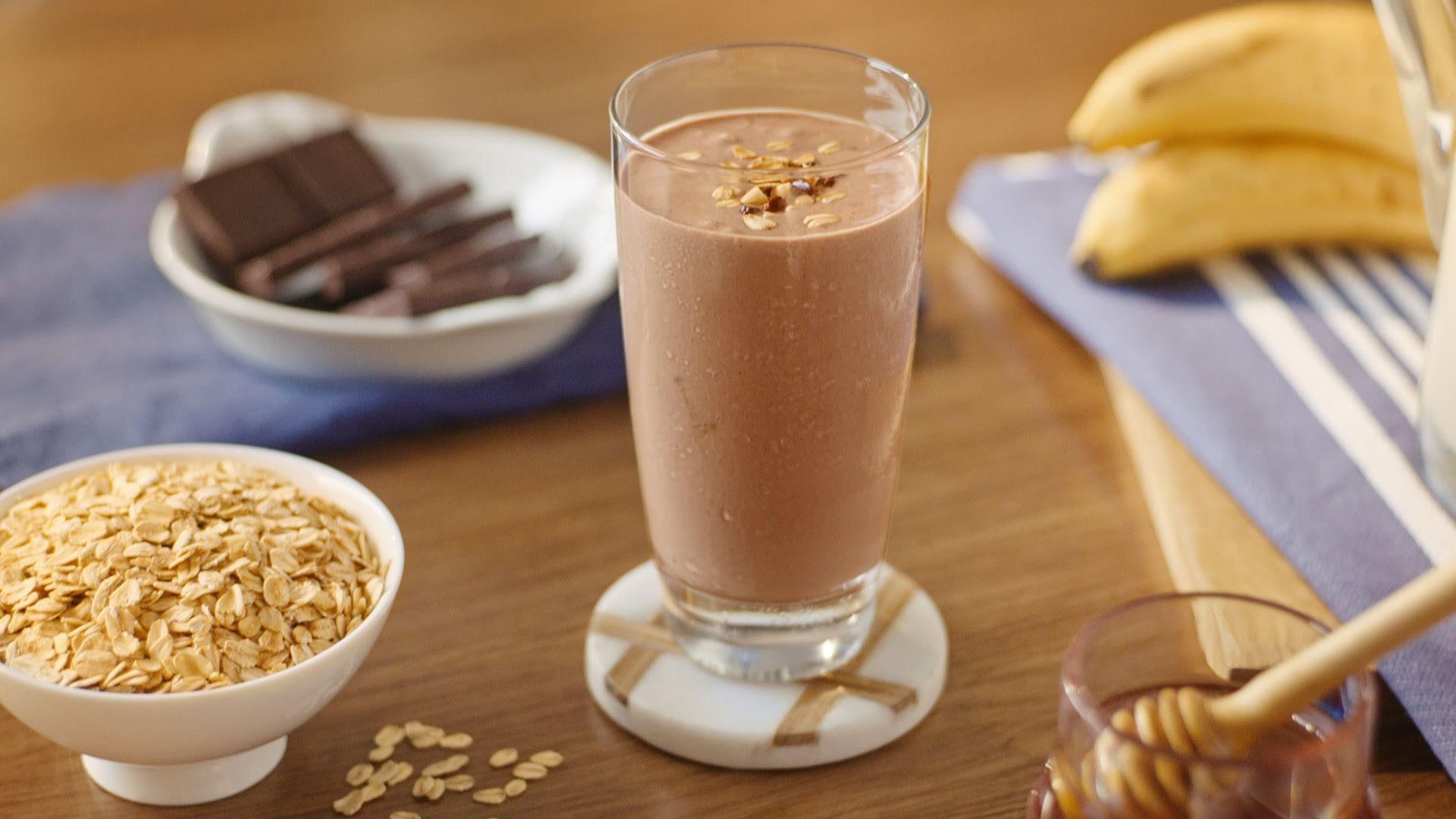 Banana, chocolate and peanut smoothie de 309.1 Kcal